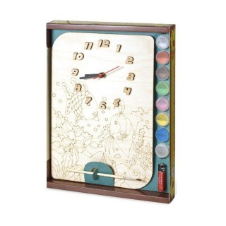 Часы c циферблатом под роспись «Рыбки»