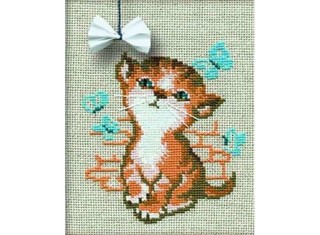 Набор для вышивания «Котёнок с бантиком»