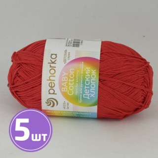 Пряжа Пехорка Детский хлопок (250), рябина, 5 шт. по 100 г Пряжа Пехорка Детский хлопок (250), рябина, 5 шт. по 100 г