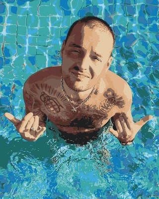 Картина по номерам «Рэпер Гуф Guf: портрет в бассейне 40x50»