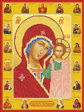 Рисунок на ткани «Богородица Многообразная»