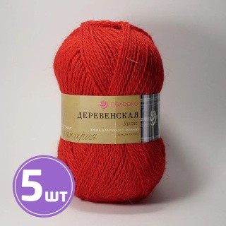 Пряжа Пехорка Деревенская (88), красный мак, 5 шт. по 100 г Пряжа Пехорка Деревенская (88), красный мак, 5 шт. по 100 г