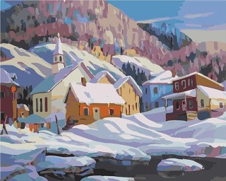 Картина по номерам «Горный поселок» Картина по номерам «Горный поселок»