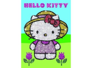 Мозаика из блесток «Hello Kitty» в саду» Мозаика из блесток «Hello Kitty» в саду»