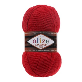 Пряжа ALIZE LanaGold Fine (Ализе Лана голд файн) (56), гвоздика, 5 шт. по 100 г Пряжа ALIZE LanaGold Fine (Ализе Лана голд файн) (56), гвоздика, 5 шт. по 100 г
