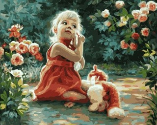 Картина по номерам «Девочка в саду» Картина по номерам «Девочка в саду»