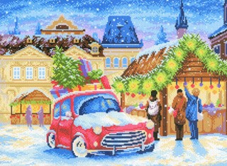 Рисунок на ткани «Рождественская ярмарка»