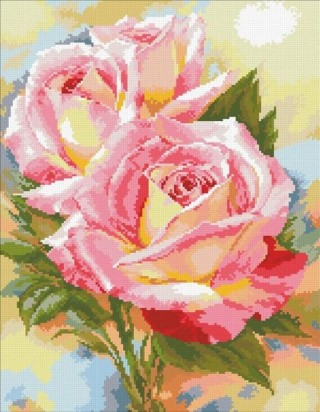 Алмазная вышивка «Нежные розы» Алмазная вышивка «Нежные розы»