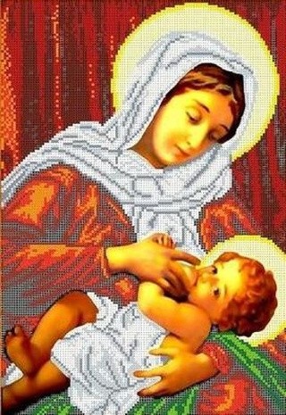 Рисунок на ткани «Богородица Кормящая»