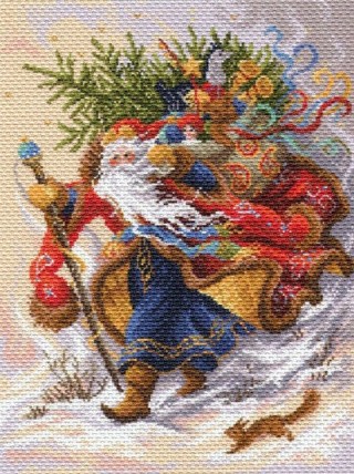 Рисунок на ткани «Дед Мороз»