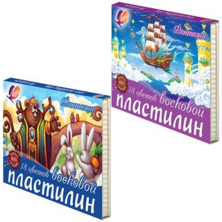 Пластилин восковой Луч «Фантазия», 18 цветов, 270 г, со стеком Пластилин восковой Луч «Фантазия», 18 цветов, 270 г, со стеком