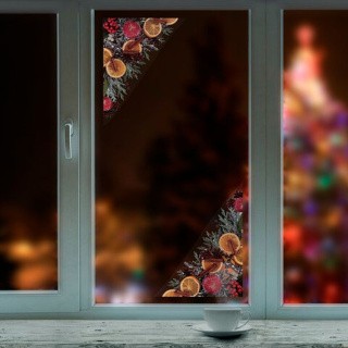 Украшение для окон и стекла «Новогодняя композиция 4»