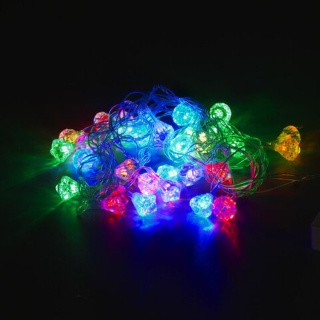 Электрогирлянда светодиодная «Бриллианты», 30 ламп, 3 м, многоцветная