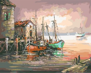 Картина по номерам «Корабли у причала» Картина по номерам «Корабли у причала»