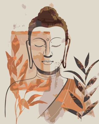 Картина по номерам «Религия буддизм: Будда минимализм арт»
