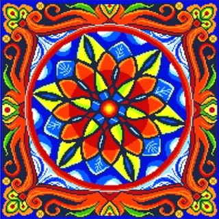 Рисунок на ткани «Мозаика»
