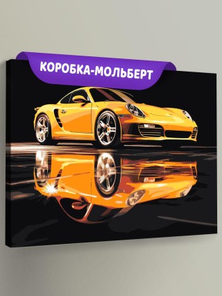Картина по номерам «Машины: Порше на черном фоне»