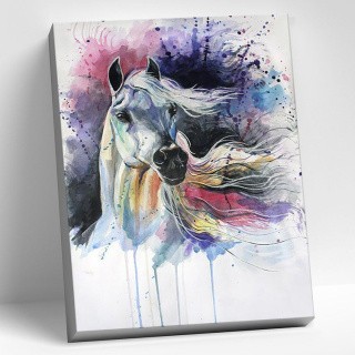 Картина по номерам «Лошадь акварелью»