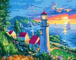 Картина по номерам «Маяк на берегу» Картина по номерам «Маяк на берегу»