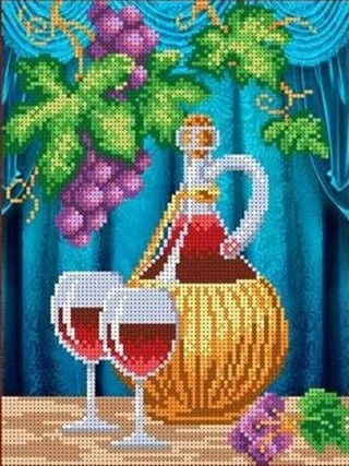 Рисунок на ткани «Вино»