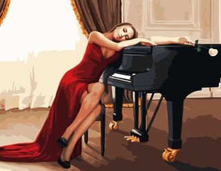 Картина по номерам «Девушка у рояля» Картина по номерам «Девушка у рояля»