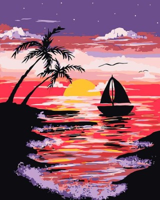 Картина по номерам «Вечер под пальмами»