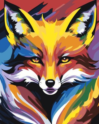 Картина по номерам «Портрет цветной лисы»