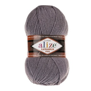 Пряжа ALIZE LanaGold Fine (Ализе Лана голд файн) (348), свинец, 5 шт. по 100 г Пряжа ALIZE LanaGold Fine (Ализе Лана голд файн) (348), свинец, 5 шт. по 100 г