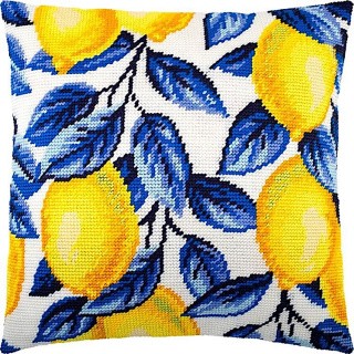 Набор для вышивания подушки «Лимоны», лицевая сторона, Чарівниця