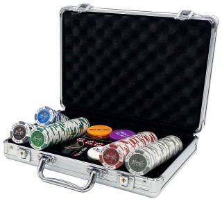Покерный набор Monte Carlo, 200 фишек с номиналом в чемодане
