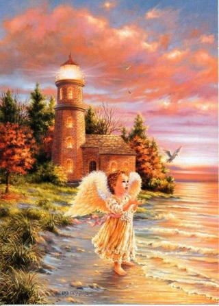 Алмазная вышивка «Ангел у моря» Алмазная вышивка «Ангел у моря»