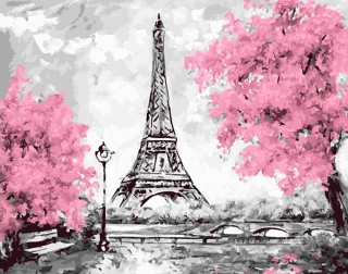 Картина по номерам «Розовый Париж»