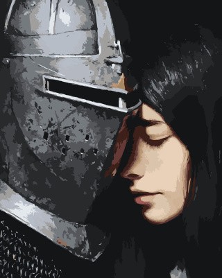 Картина по номерам Рыцарь в доспехах и девушка