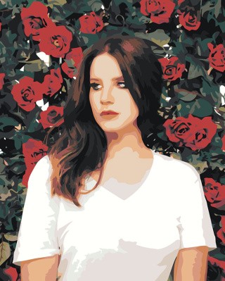 Картина по номерам «Lana Del Rey Лана Дель Рей: С розами 2»