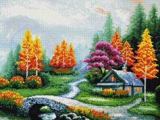 Алмазная вышивка «Домик у ручья» Алмазная вышивка «Домик у ручья»