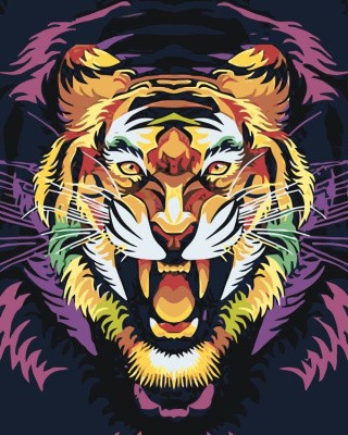 Картина по номерам «Рыжий тигр»