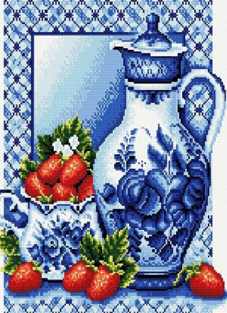 Алмазная вышивка «Кувшин в стиле гжель» Алмазная вышивка «Кувшин в стиле гжель»