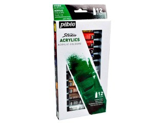 Краски Pebeo акриловые 12 цветов набор Studio Acrylics 12 мл