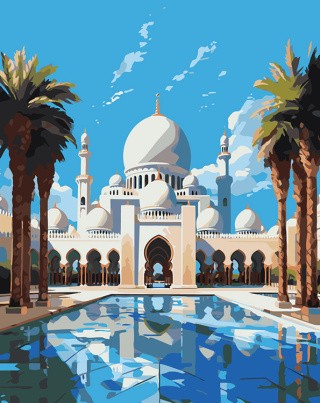 Картина по номерам «Мечеть с пальмами»