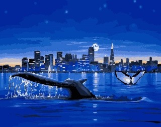 Картина по номерам «Киты в заливе» Картина по номерам «Киты в заливе»