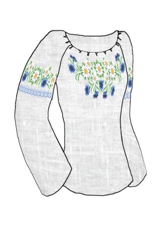 Набор заготовка для вышивания женской рубашки «Полевые цветы» размер 48-54