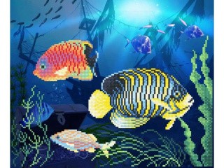 Рисунок на габардине «Тропические рыбки»