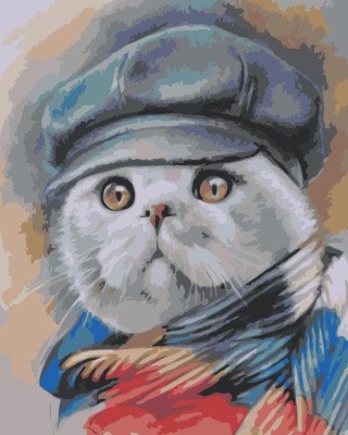 Картина по номерам «Художник-кот»