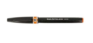 Браш пен Brush Sign Pen Artist, ultra-fine, 0,5 - 5 мм, цвет: оранжевый, Pentel