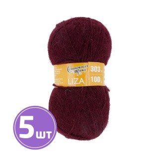 Пряжа Семеновская Liza (13416), бордо 5 шт. по 100 г Пряжа Семеновская Liza (13416), бордо 5 шт. по 100 г