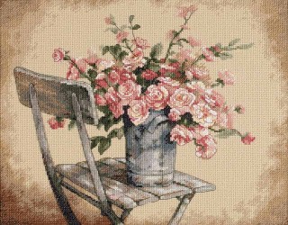 Набор для вышивания «Розы на белом стуле»