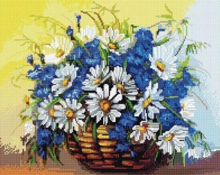 Алмазная вышивка «Букет с ромашками» Алмазная вышивка «Букет с ромашками»