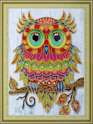 Алмазная вышивка 5D «Веселый совенок»