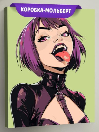 Картина по номерам «Девушка вампир в латексе, бдсм 40x50»