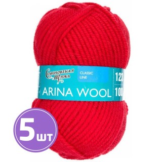 Пряжа Семеновская Arina W (213), кармин, 5 шт. по 100 г Пряжа Семеновская Arina W (213), кармин, 5 шт. по 100 г